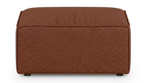 Pouf en tissu chenille rouille foncé - Emma