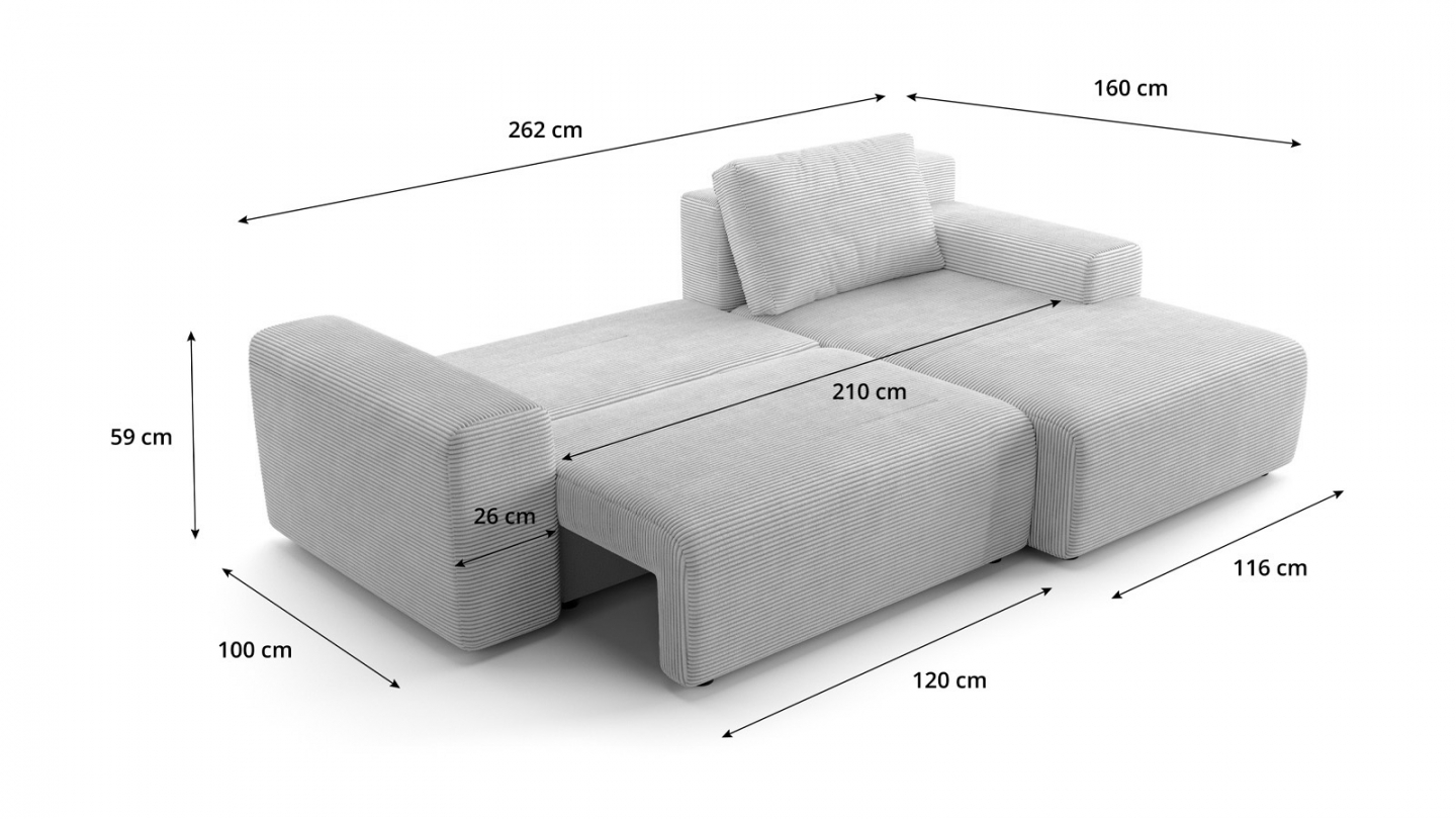 Canapé d'angle réversible convertible 5 places en tissu chenille beige - Luno Canapé d'angle réversible convertible 5 places en tissu chenille beige - Luno