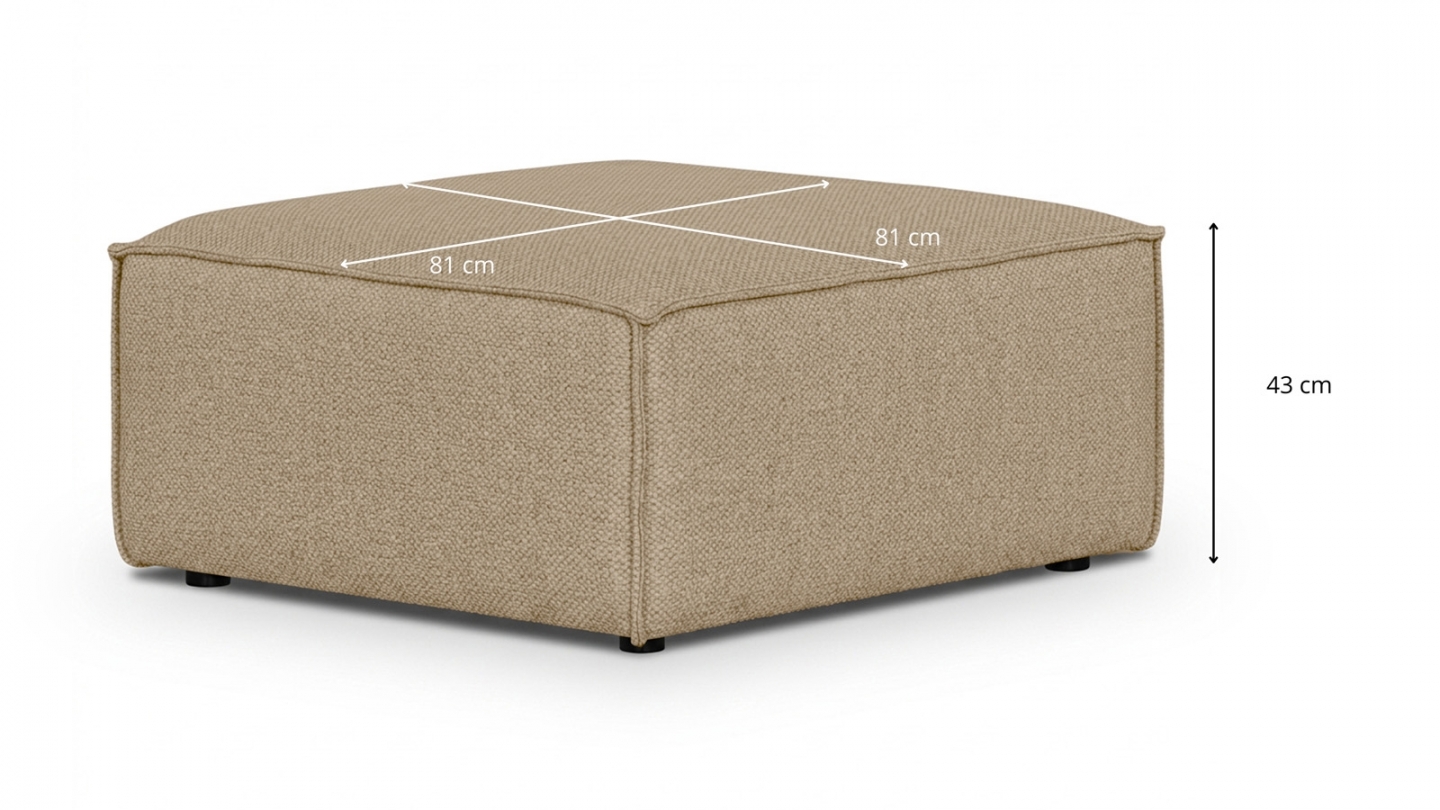Pouf en tissu chenille moka - Harper Pouf en tissu chenille moka - Harper