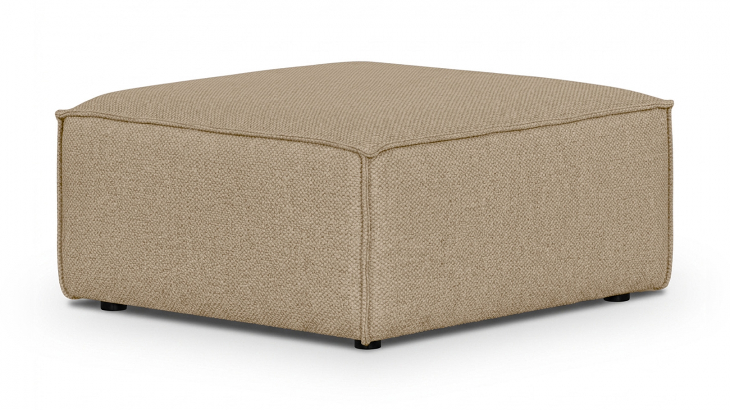 Pouf en tissu chenille moka - Livia Pouf en tissu chenille moka - Livia