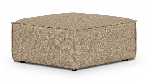 Pouf en tissu chenille moka - Emma