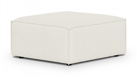 Pouf en tissu chenille beige - Livia