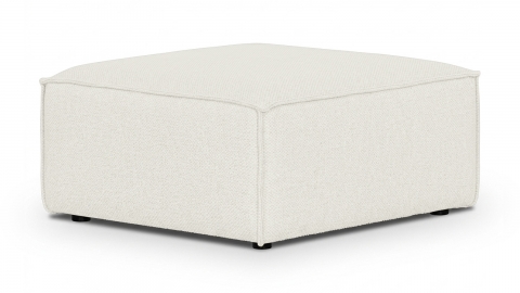 Pouf en tissu chenille beige - Asti