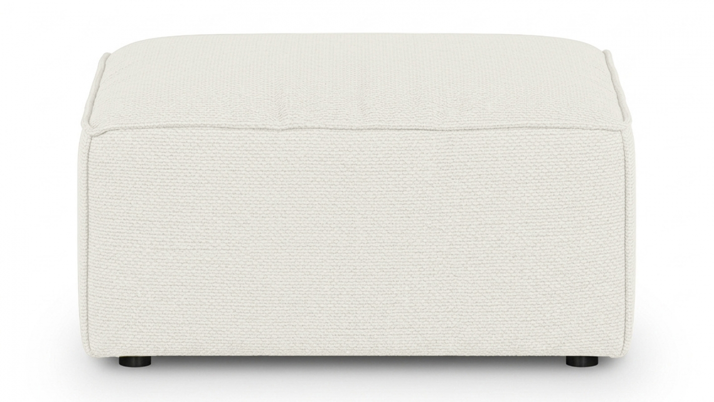 Pouf en tissu chenille beige - Emma Pouf en tissu chenille beige - Emma