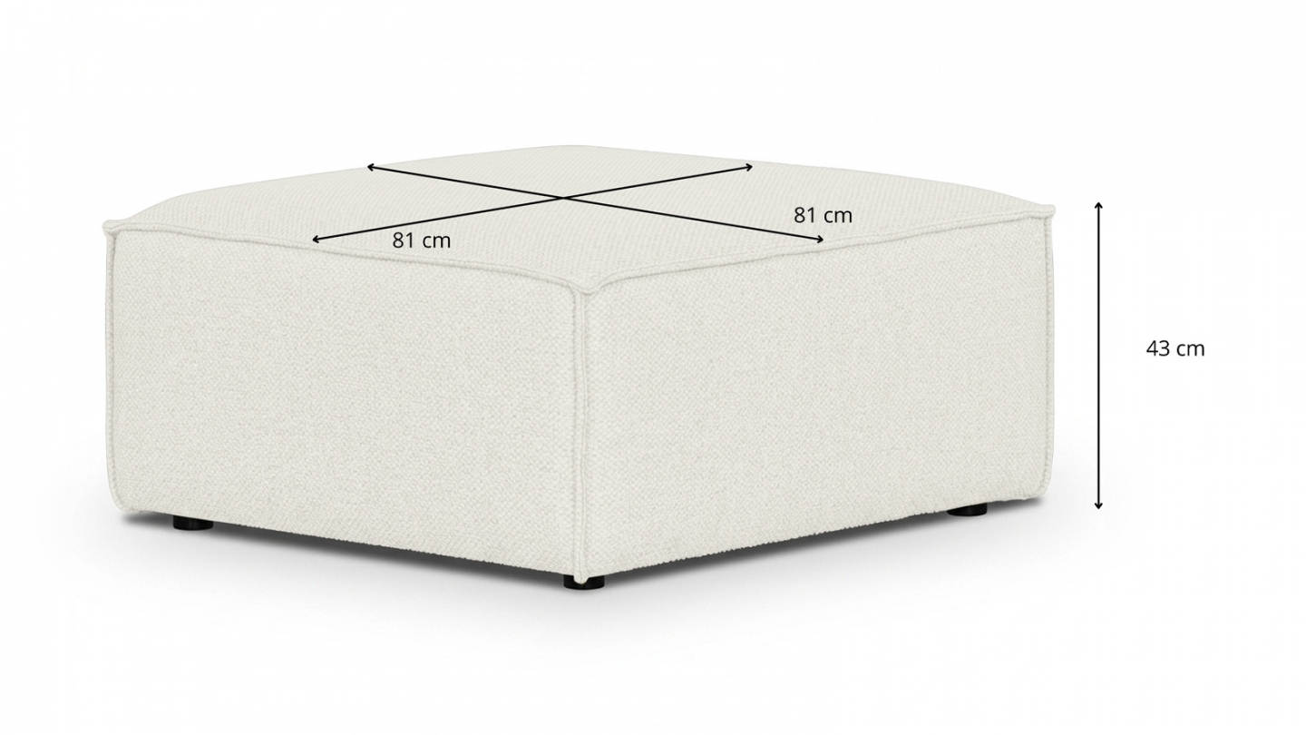 Pouf en tissu chenille beige - Emma Pouf en tissu chenille beige - Emma