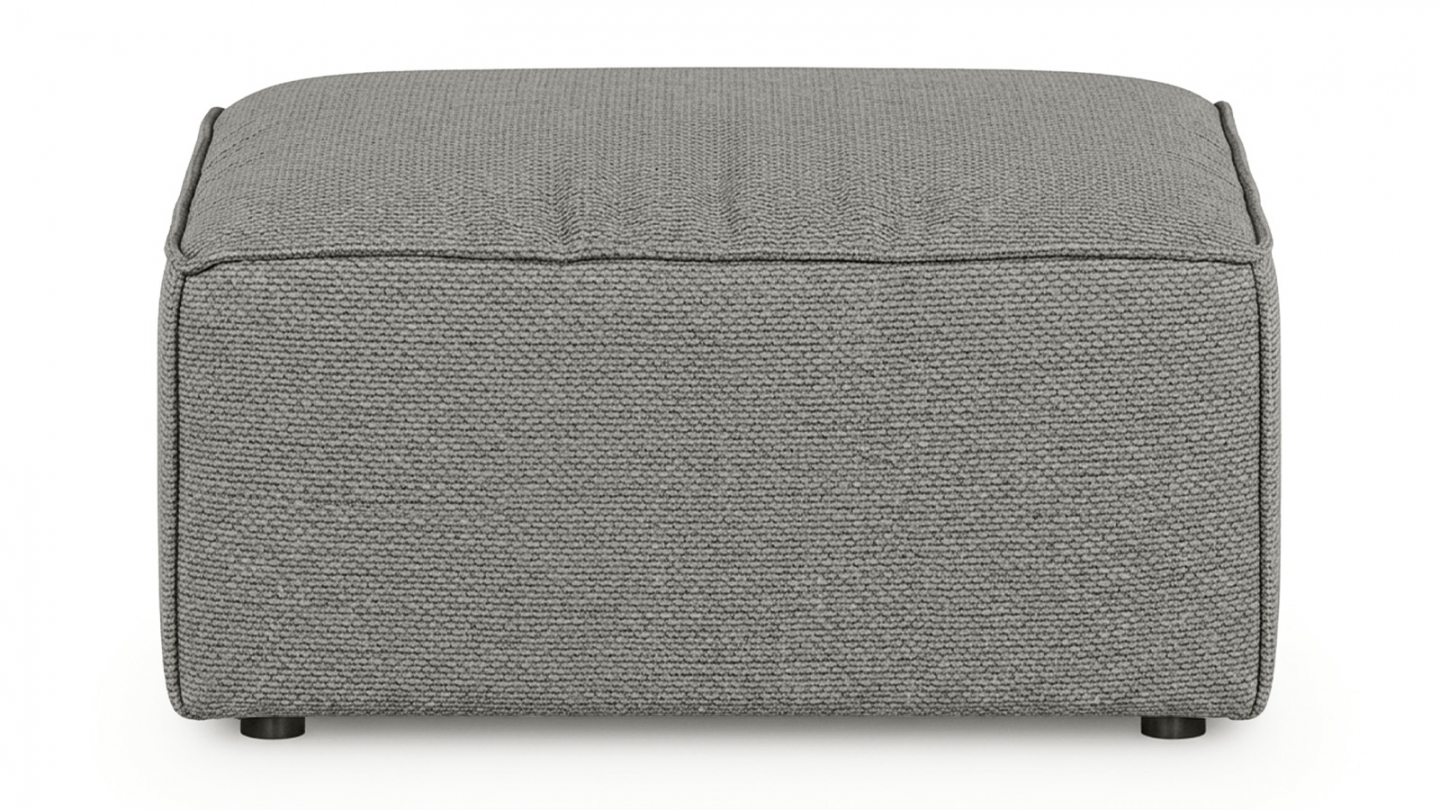 Pouf en tissu chenille gris - Asti Pouf en tissu chenille gris - Asti