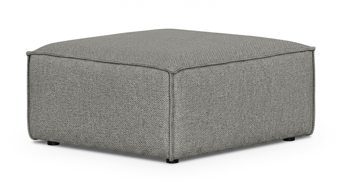 Pouf en tissu chenille gris - Asti Pouf en tissu chenille gris - Asti