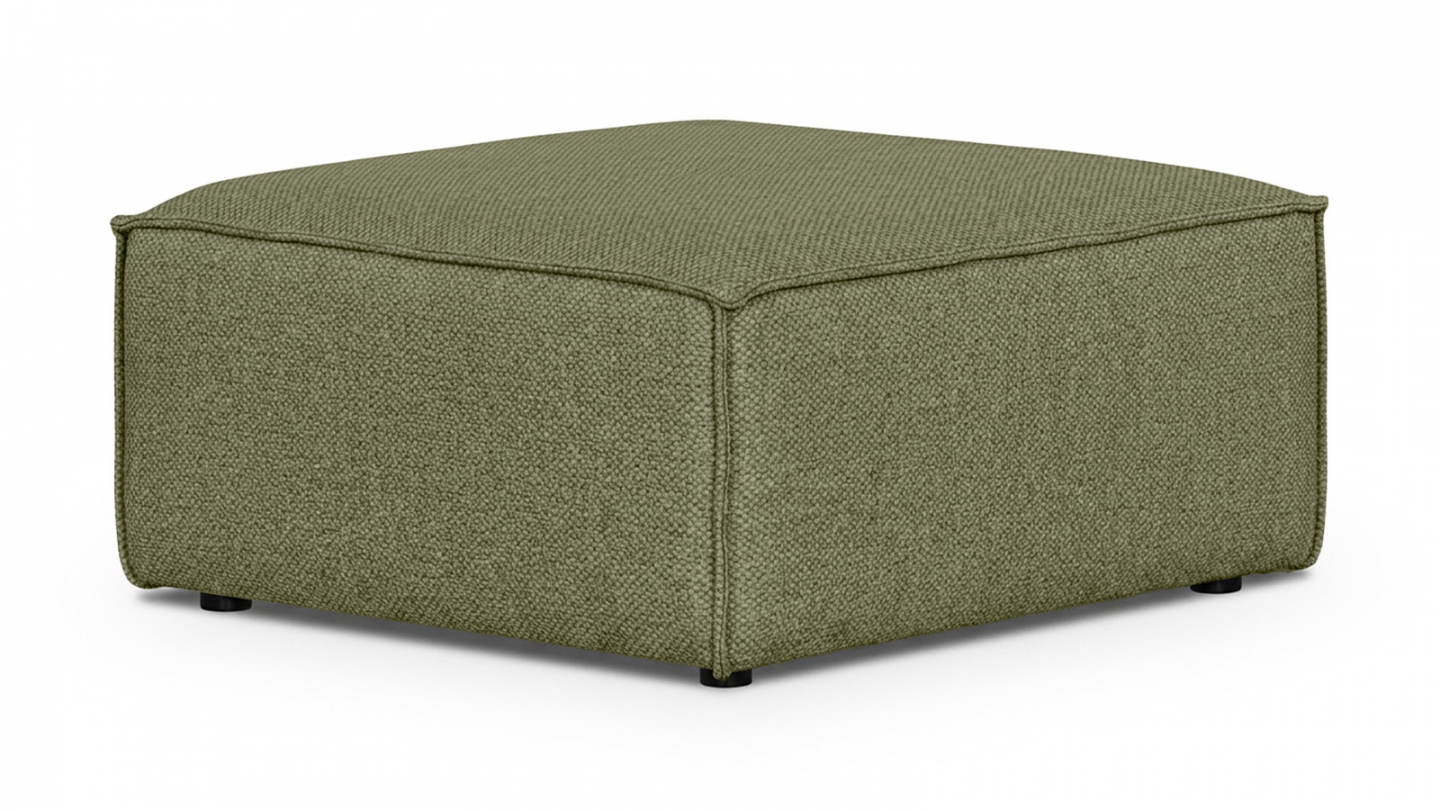 Pouf en tissu chenille vert olive - Livia Pouf en tissu chenille vert olive - Livia
