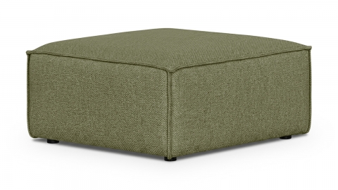 Pouf en tissu chenille vert olive - Emma