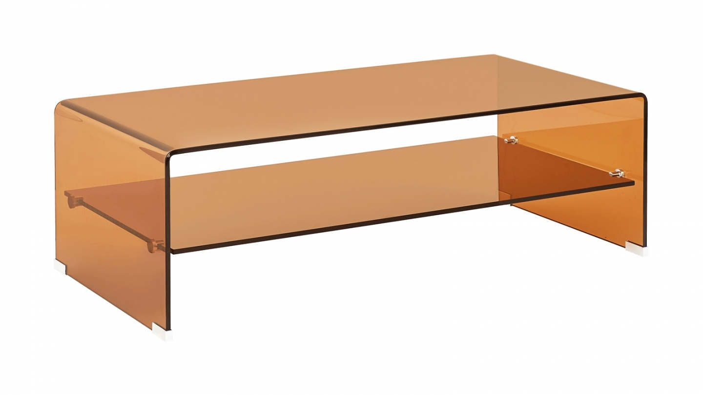 Table basse rectangulaire en verre trempé fumé 110x55 cm - Lorne Table basse rectangulaire en verre trempé fumé 110x55 cm - Lorne