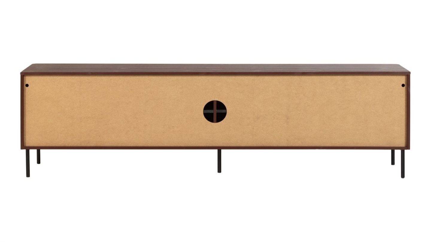 Meuble TV en pin cannelé bordeaux 200 cm - Gunnar Meuble TV en pin cannelé bordeaux 200 cm - Gunnar