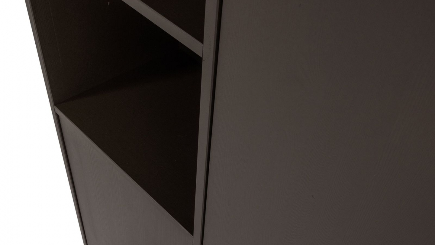 Buffet haut 3 portes - 3 niches à gauche - en pin cannelé brun moyen 108 cm - Meggy Buffet haut 3 portes - 3 niches à gauche - en pin cannelé brun moyen 108 cm - Meggy