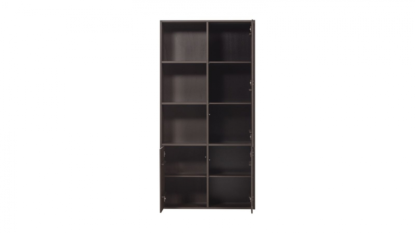 Buffet haut 3 portes - 3 niches à gauche - en pin cannelé brun moyen 108 cm - Meggy Buffet haut 3 portes - 3 niches à gauche - en pin cannelé brun moyen 108 cm - Meggy