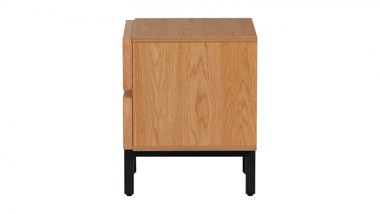Table de chevet 2 tiroirs effet bois clair 45 cm - Tours Table de chevet 2 tiroirs effet bois clair 45 cm - Tours
