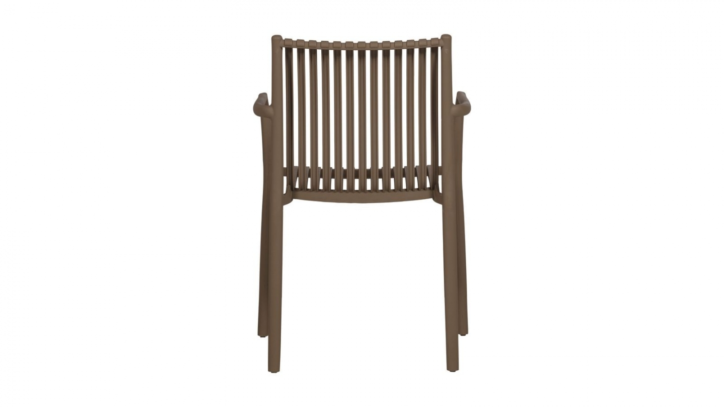 Lot de 2 chaises de jardin à lattes empilable marron - Easy going Lot de 2 chaises de jardin à lattes empilable marron - Easy going
