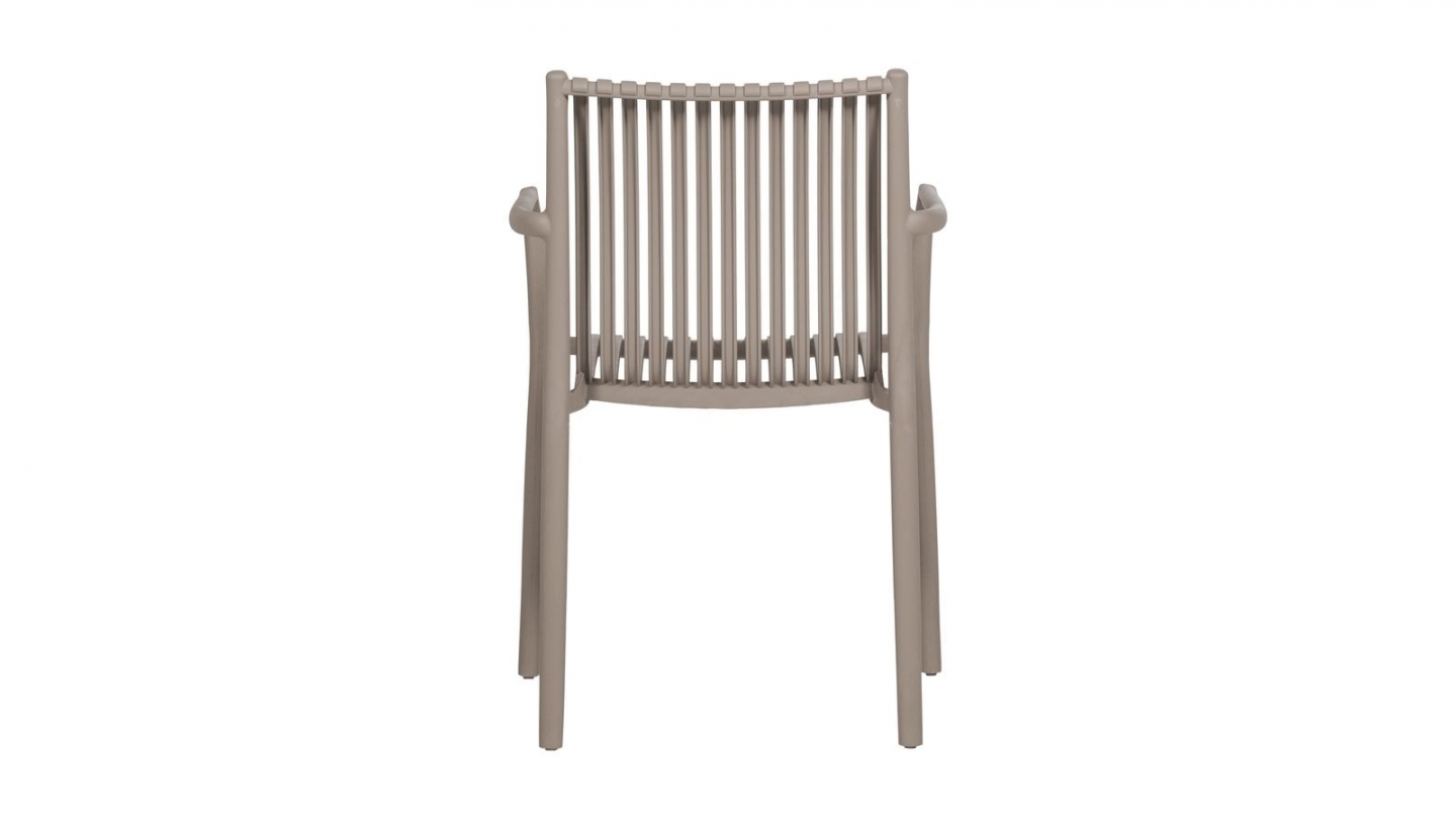 Lot de 2 chaises de jardin à lattes empilable sable - Easy going Lot de 2 chaises de jardin à lattes empilable sable - Easy going