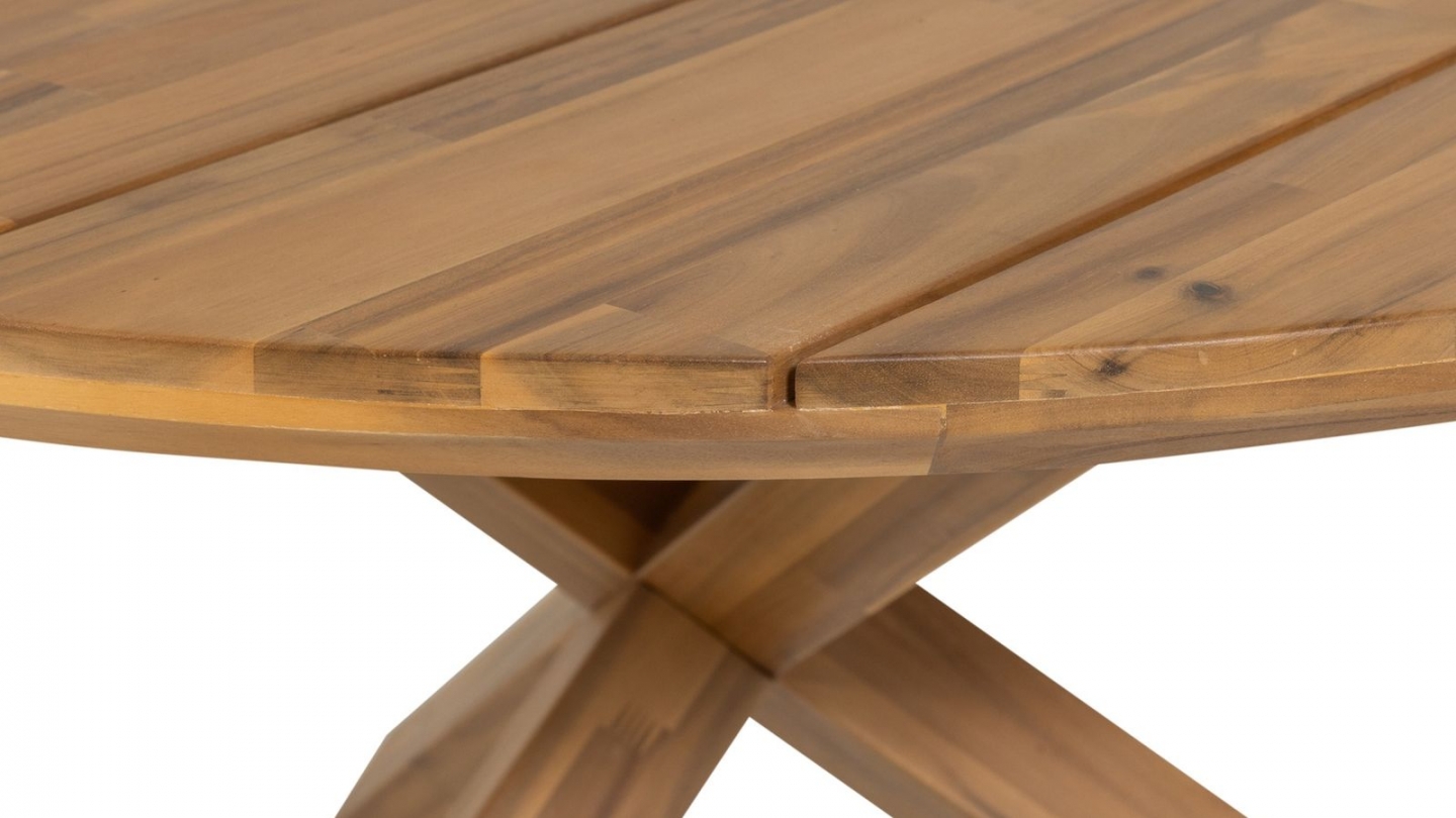 Table de jardin ronde en bois d'acacia Ø135 cm - Kiro Table de jardin ronde en bois d'acacia Ø135 cm - Kiro