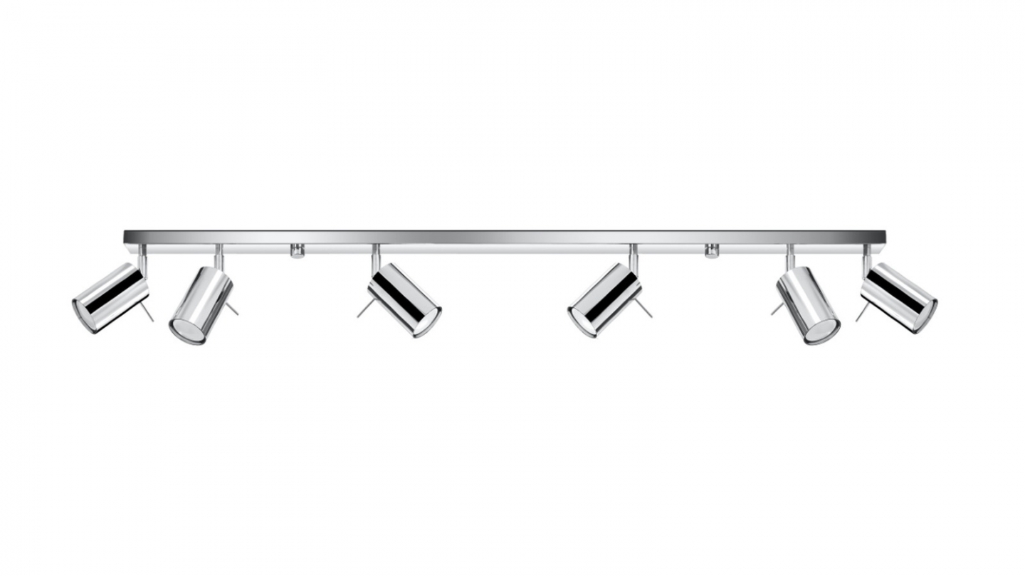 Plafonnier 6 lumières en métal chrome - Ring Plafonnier 6 lumières en métal chrome - Ring