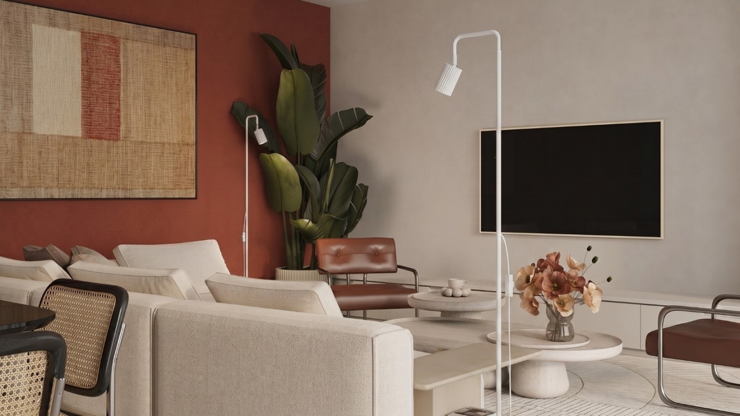 Lampadaire en aluminium blanc 160 cm - Karbon Lampadaire en aluminium blanc 160 cm - Karbon