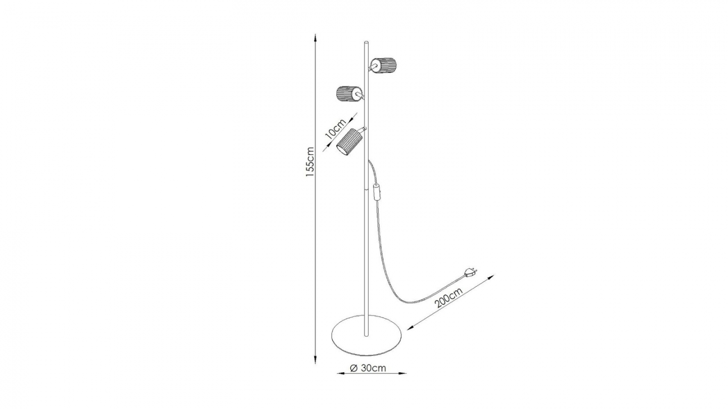 Lampadaire en aluminium beige 155 cm 3 lumières - Karbon Lampadaire en aluminium beige 155 cm 3 lumières - Karbon
