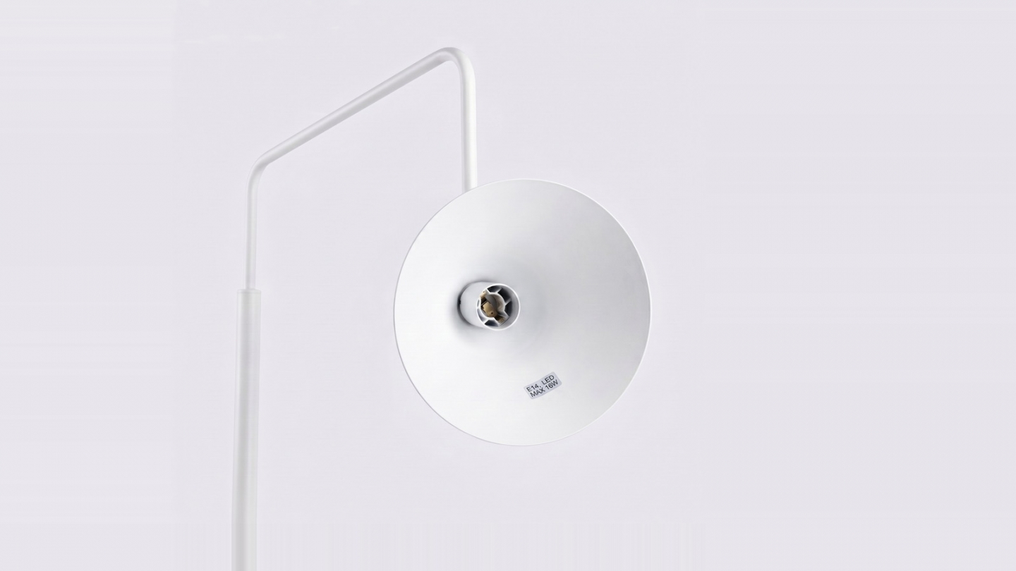 Lampadaire en métal blanc 165 cm - Nox Lampadaire en métal blanc 165 cm - Nox