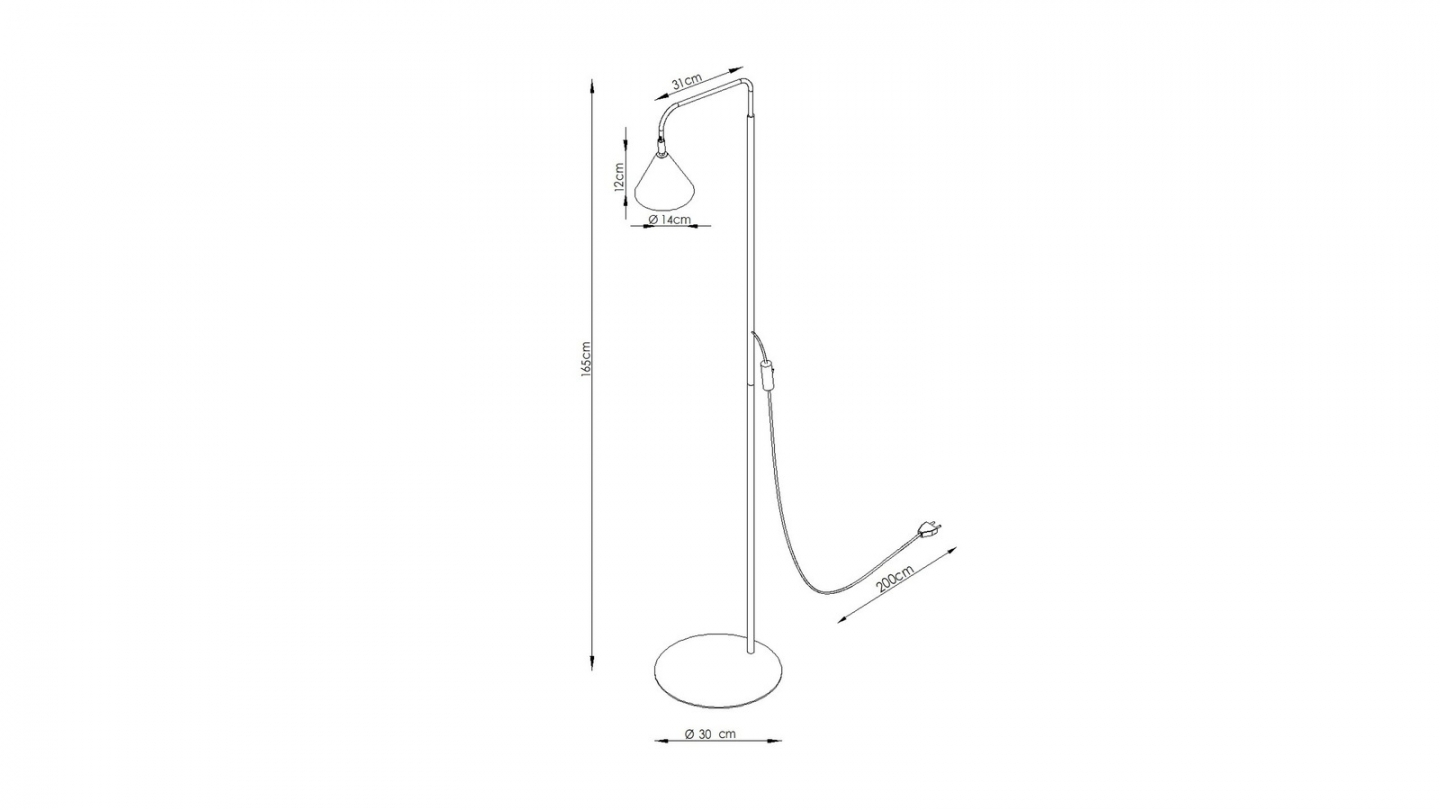 Lampadaire en métal noir 165 cm - Nox Lampadaire en métal noir 165 cm - Nox