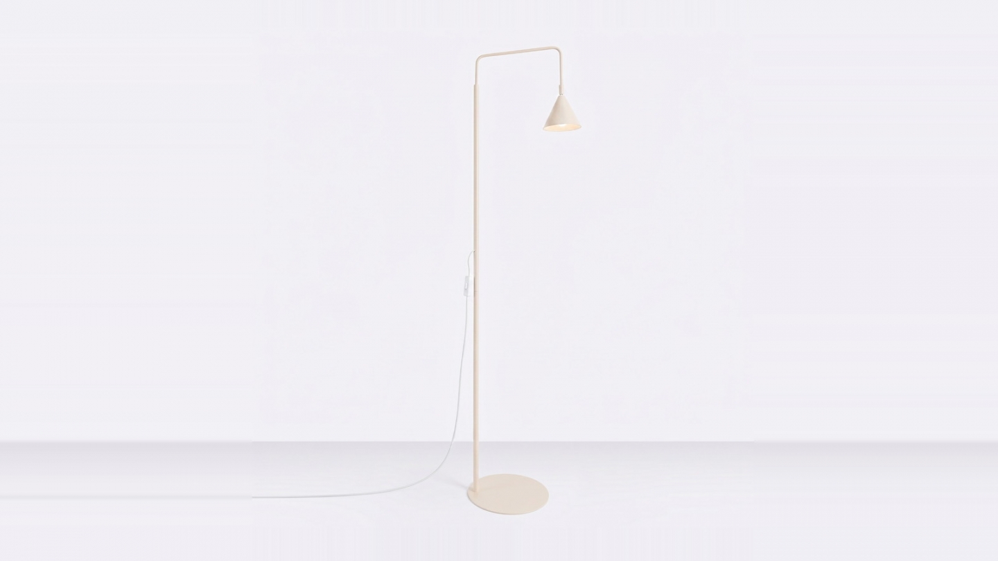 Lampadaire en métal beige 165 cm - Nox Lampadaire en métal beige 165 cm - Nox