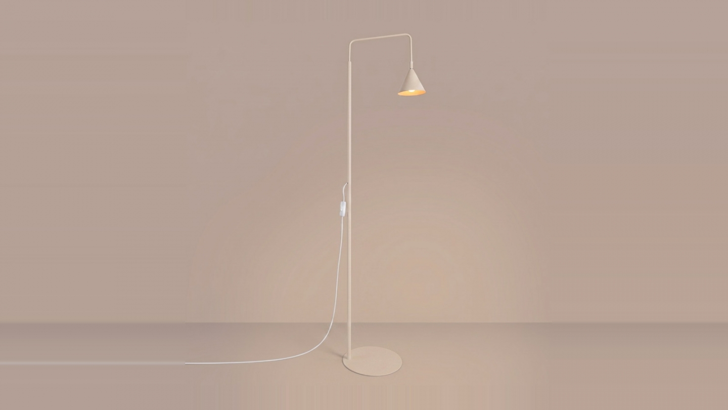 Lampadaire en métal beige 165 cm - Nox Lampadaire en métal beige 165 cm - Nox