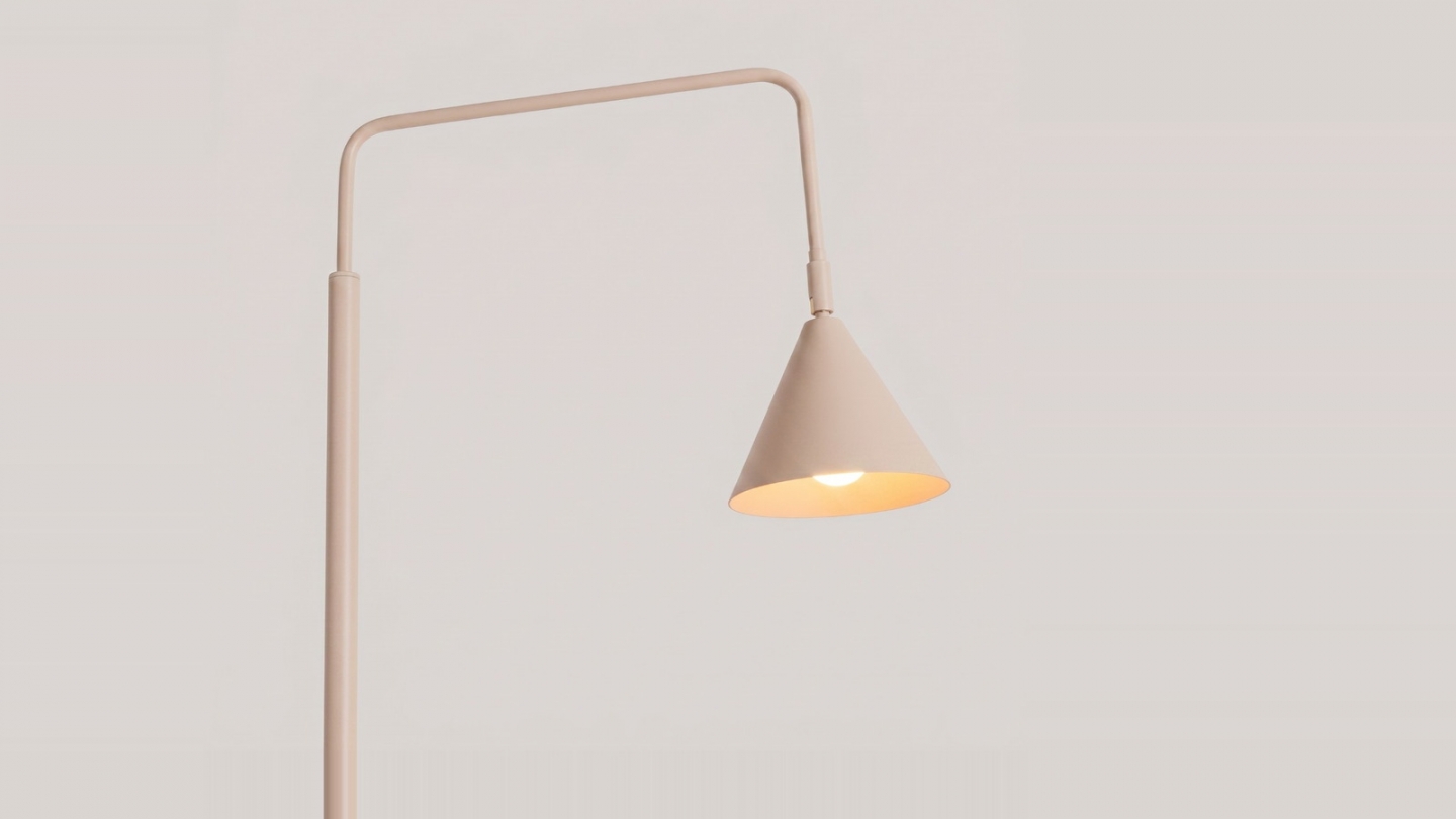 Lampadaire en métal beige 165 cm - Nox Lampadaire en métal beige 165 cm - Nox