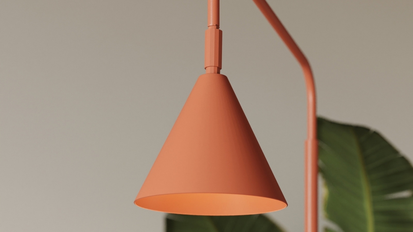 Lampadaire en métal terracotta 165 cm - Nox Lampadaire en métal terracotta 165 cm - Nox