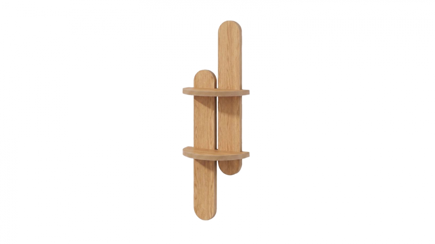 Étagère murale 2 niveaux effet chêne 26 cm - Sena Étagère murale 2 niveaux effet chêne 26 cm - Sena