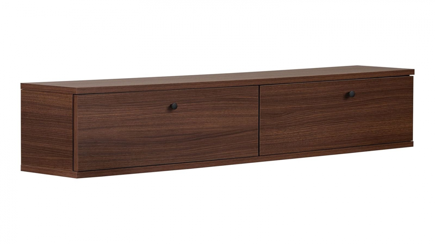 Meuble TV 2 portes effet noyer 140 cm - Farel Meuble TV 2 portes effet noyer 140 cm - Farel