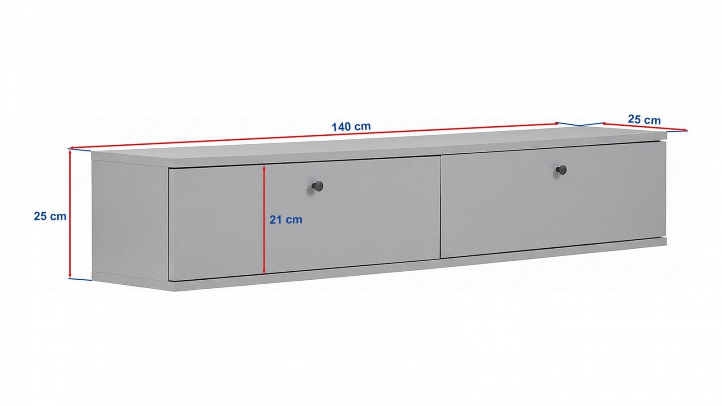 Meuble TV 2 portes effet noyer 140 cm - Farel Meuble TV 2 portes effet noyer 140 cm - Farel