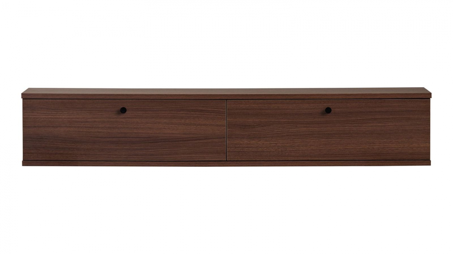 Meuble TV 2 portes effet noyer 140 cm - Farel Meuble TV 2 portes effet noyer 140 cm - Farel