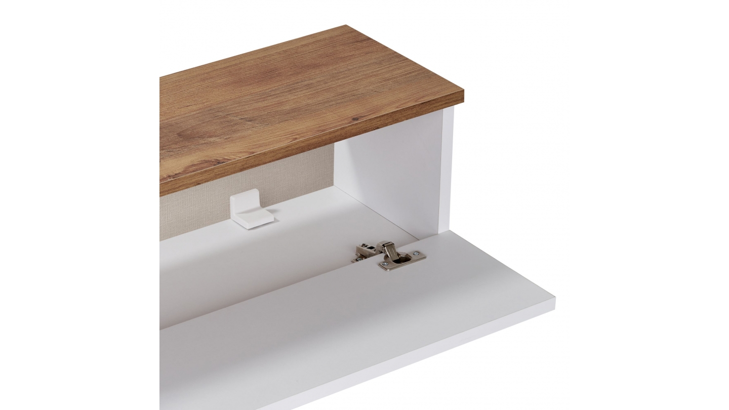 Meuble TV 2 portes effet pin et blanc 140 cm - Farel Meuble TV 2 portes effet pin et blanc 140 cm - Farel