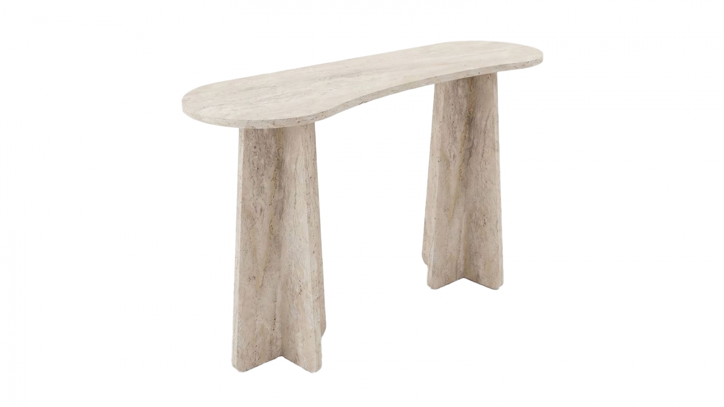 Console effet travertin 120 cm - Elina Console effet travertin 120 cm - Elina