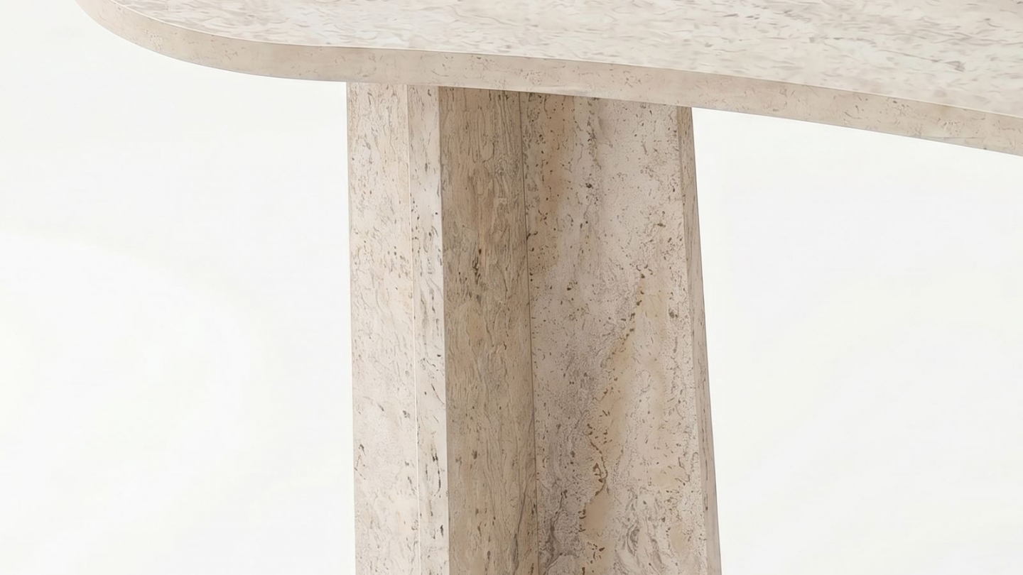 Console effet travertin 120 cm - Elina Console effet travertin 120 cm - Elina