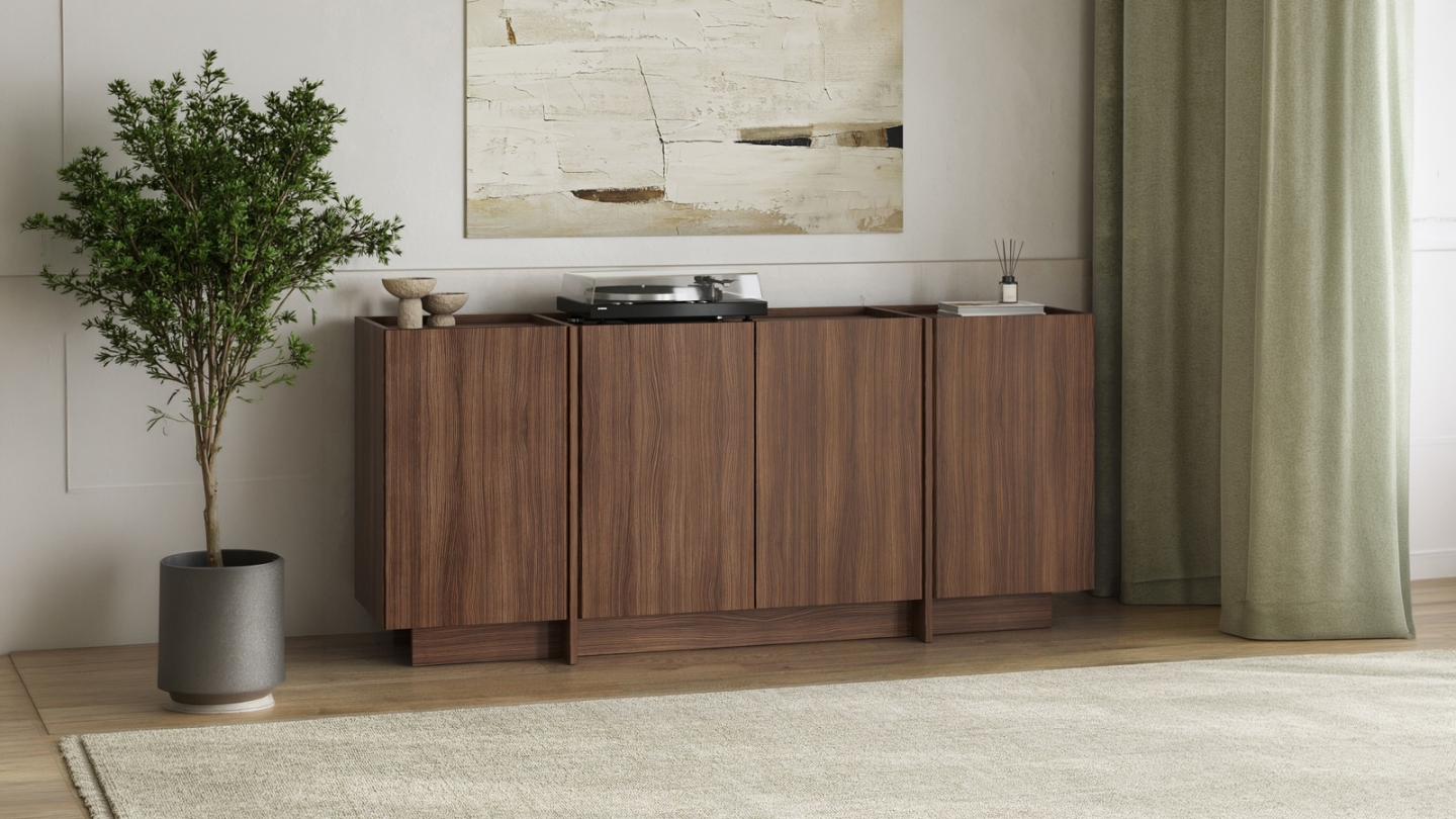 Buffet 4 portes effet noyer 180 cm - Amado Buffet 4 portes effet noyer 180 cm - Amado