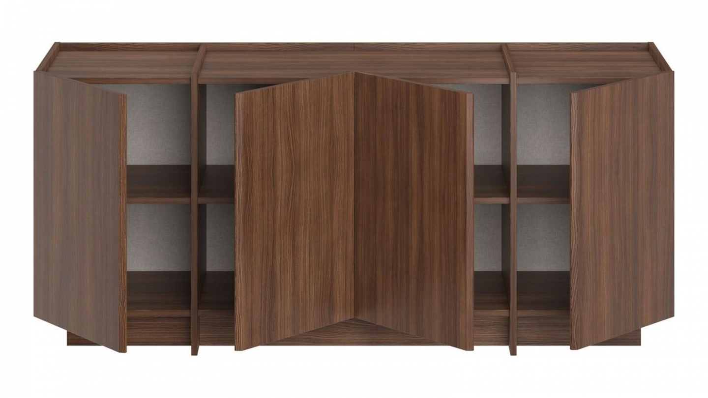 Buffet 4 portes effet noyer 180 cm - Amado Buffet 4 portes effet noyer 180 cm - Amado