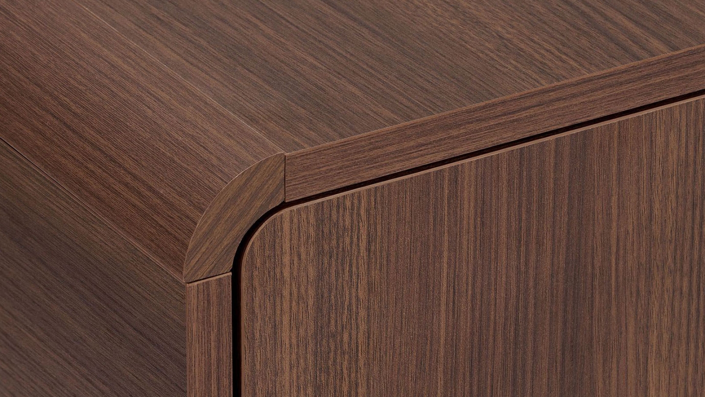 Meuble TV 2 portes 2 niches effet noyer 180 cm - Marno Meuble TV 2 portes 2 niches effet noyer 180 cm - Marno