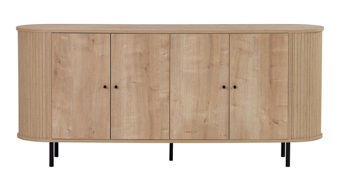 Buffet 4 portes effet chêne clair 180 cm - Piera Buffet 4 portes effet chêne clair 180 cm - Piera
