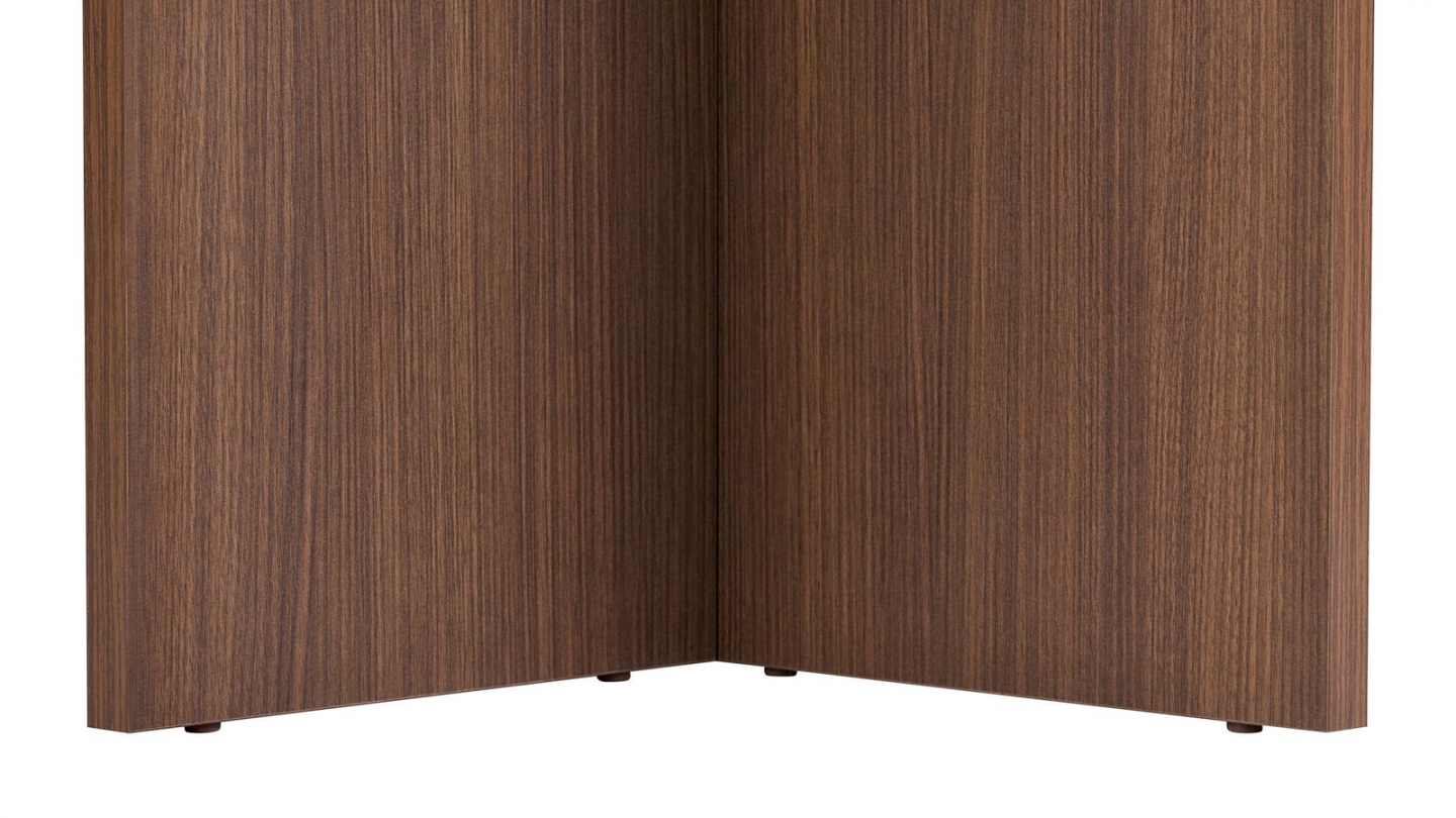 Table à manger effet travertin et noyer 6 convives 180 cm - Golia Table à manger effet travertin et noyer 6 convives 180 cm - Golia
