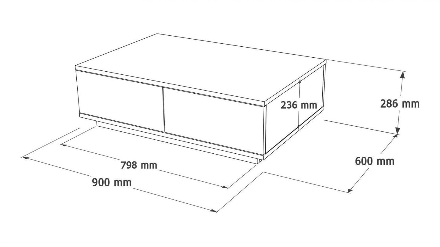 Table basse 2 portes effet noyer 90 cm - Vona Table basse 2 portes effet noyer 90 cm - Vona