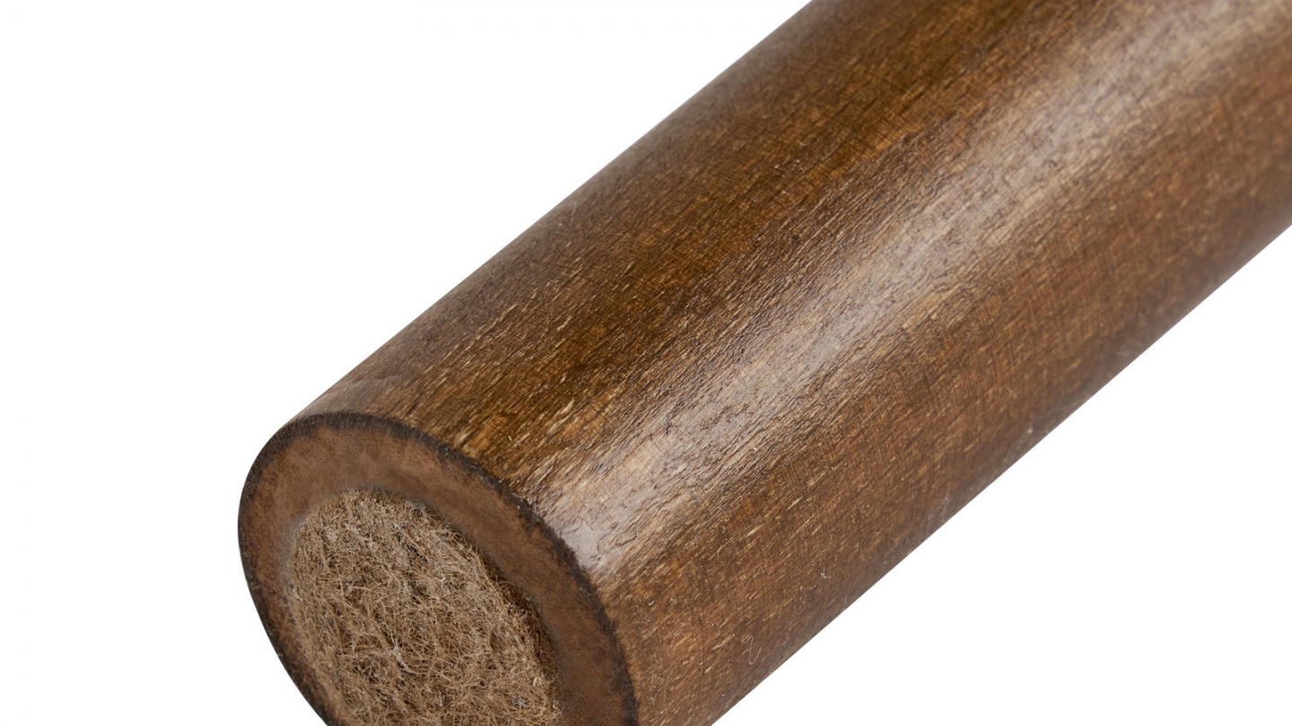 Table à manger extensible ronde effet travertin et noyer 4 convives 100/131 cm - Marea Table à manger extensible ronde effet travertin et noyer 4 convives 100/131 cm - Marea