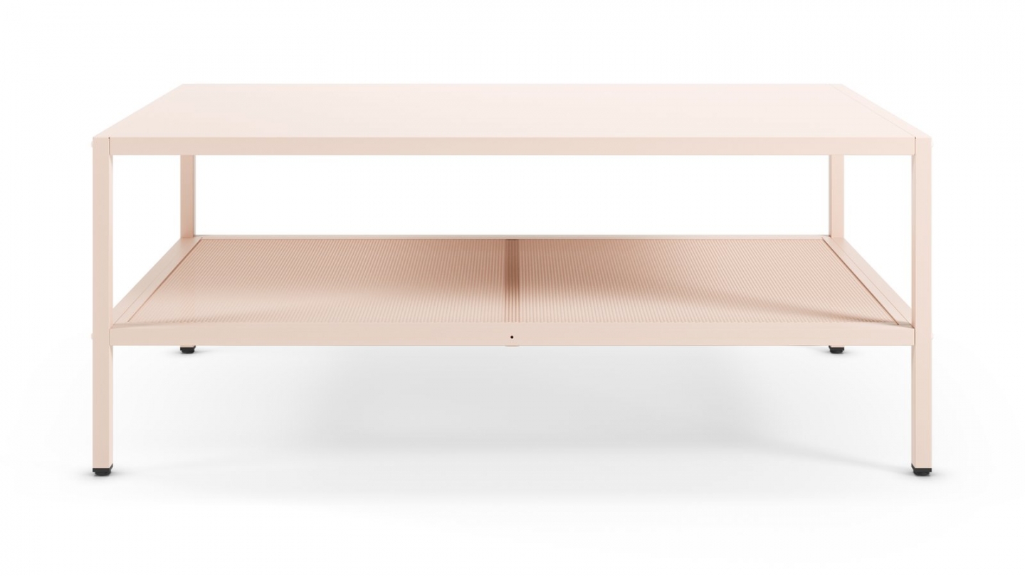 Table basse en métal rose blush 100 x 60 cm - Ysia Table basse en métal rose blush 100 x 60 cm - Ysia