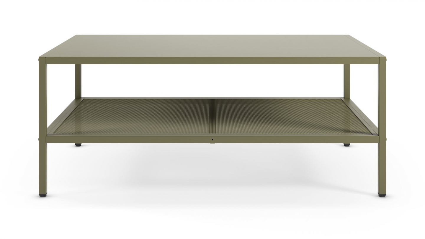 Table basse en métal vert kaki 100 x 60 cm - Ysia Table basse en métal vert kaki 100 x 60 cm - Ysia
