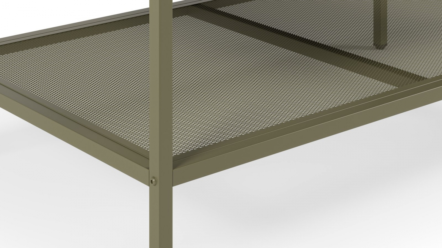 Table basse en métal vert kaki 100 x 60 cm - Ysia Table basse en métal vert kaki 100 x 60 cm - Ysia