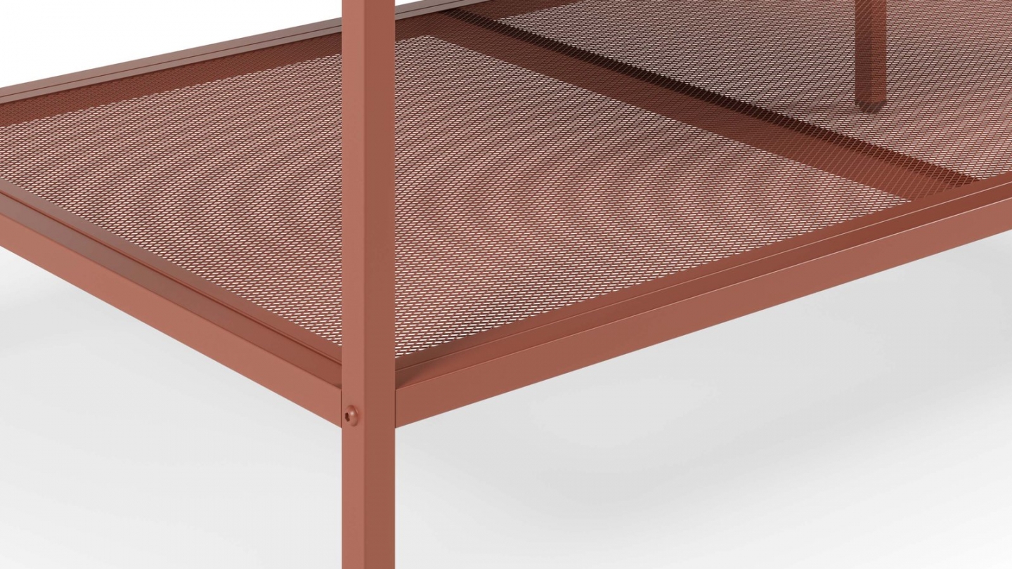 Table basse en métal terracotta 100 x 60 cm - Ysia Table basse en métal terracotta 100 x 60 cm - Ysia