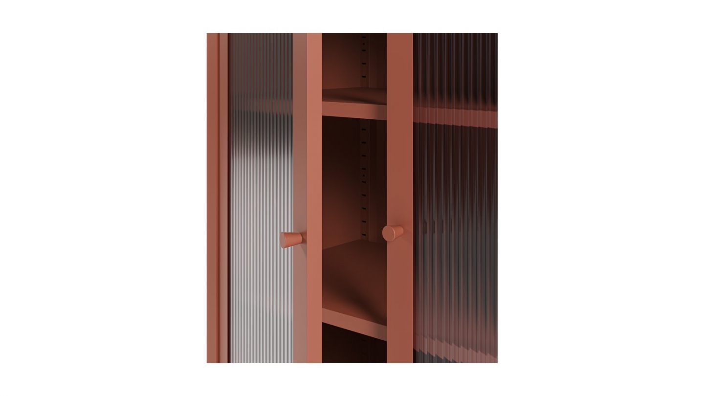Buffet 2 portes en métal terracotta 70 cm - Ysia Buffet 2 portes en métal terracotta 70 cm - Ysia