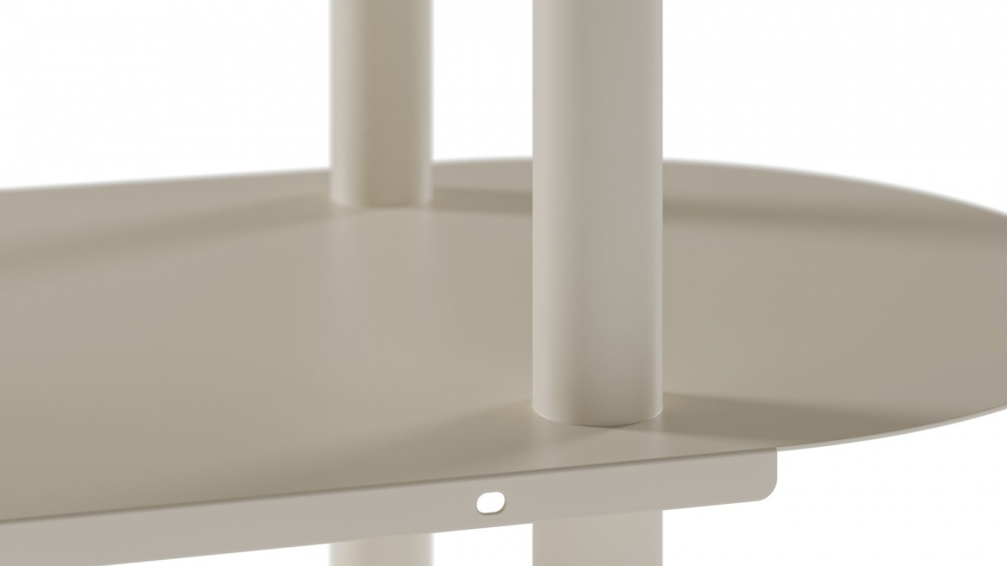 Etagère bibliothèque arrondie 5 niveaux en métal beige clair 90 cm - Ysia Etagère bibliothèque arrondie 5 niveaux en métal beige clair 90 cm - Ysia